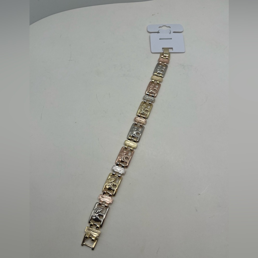 Gold filled Tri-Color elephant Bracelet